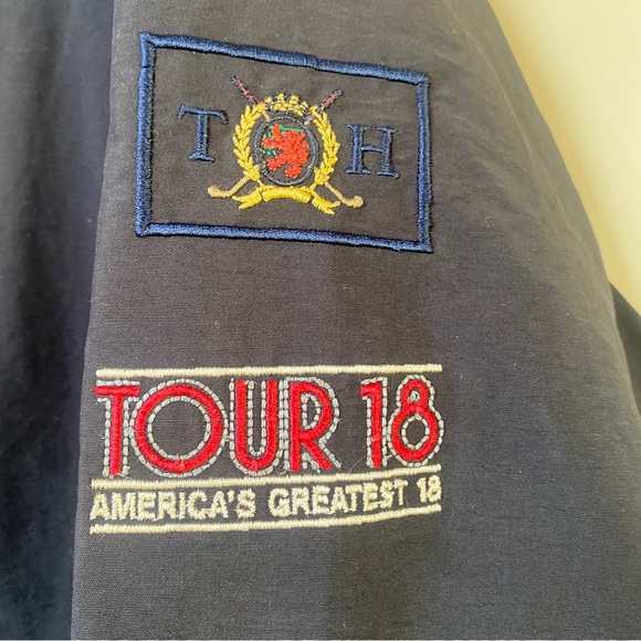Vintage 1990s men’s Tommy Hilfiger Bomber Jacket Golf Crest 90s Colorblock XL - Picture 5 of 15